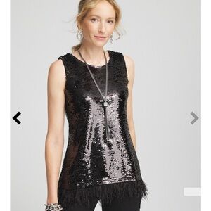 🆕Chico’s Faux-Feather Sequin Tank